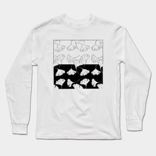 Yin Yang Ginkgo Seamless Pattern Long Sleeve T-Shirt